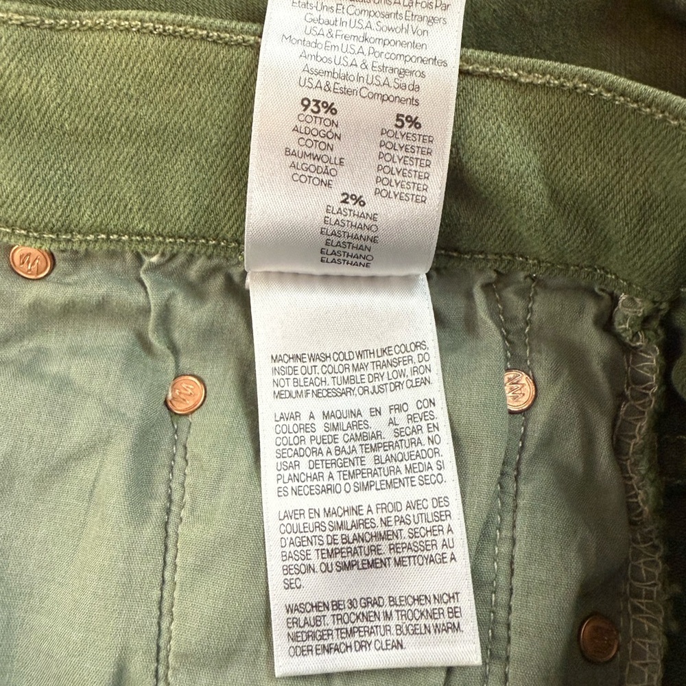 MOTHER The Insider Crop Step Fray Jeans Darkβ Olive Size 34 - Picture 7 of 9